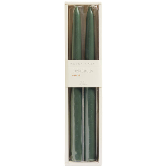 Haven + Key Taper Candles - Green, 2 pk