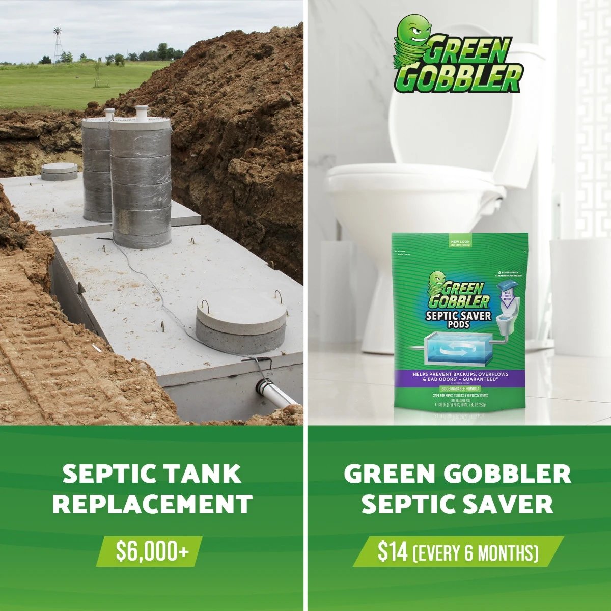 Green Gobbler Septic Saver Pods