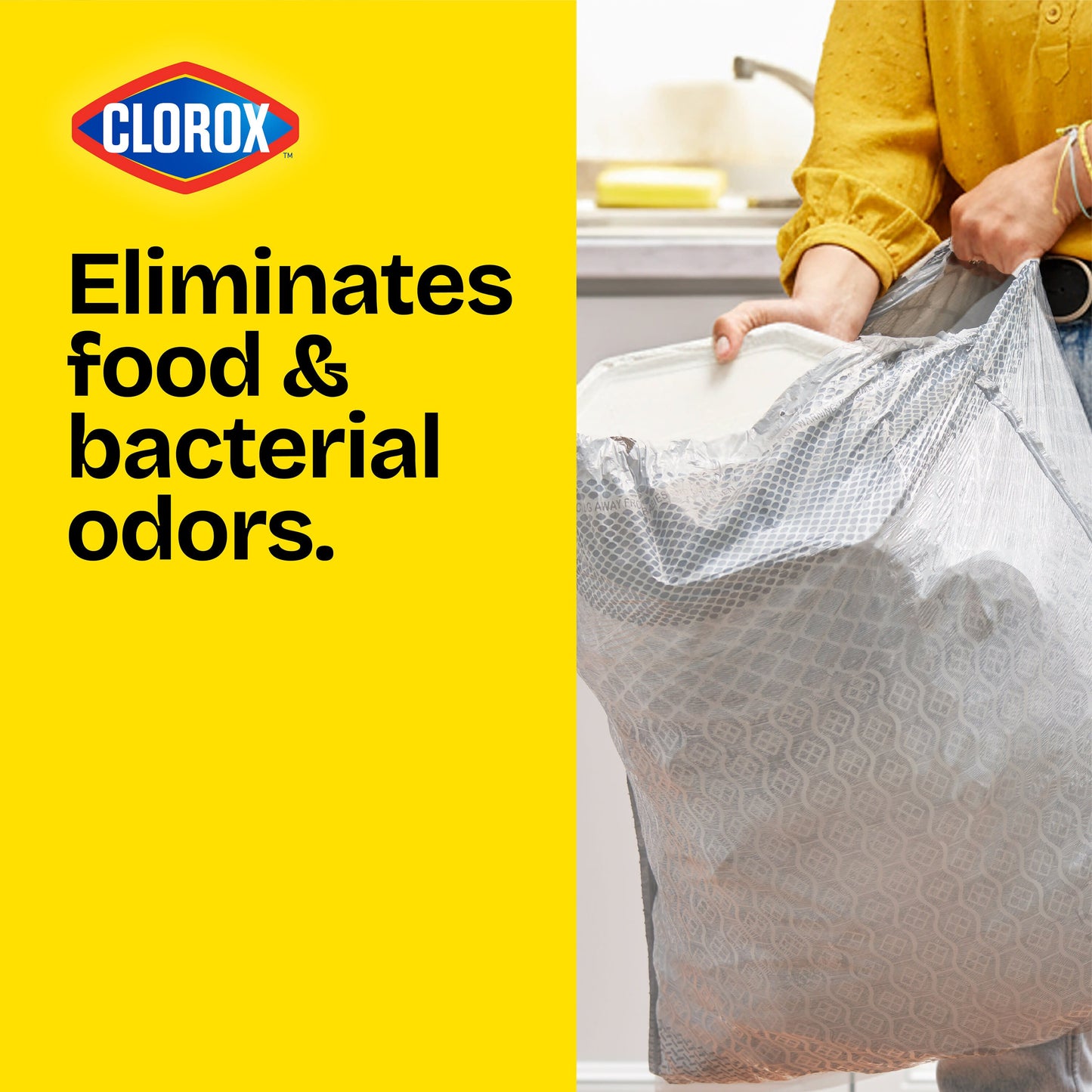 Glad ForceFlex MaxStrength With Clorox Kitchen Trash Bags, 13 Gallon