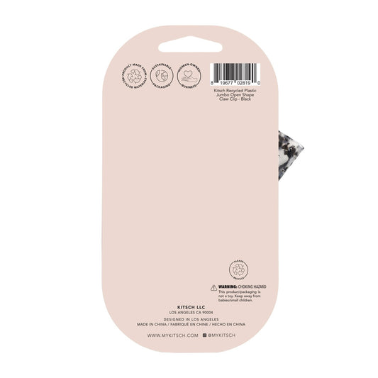 Kitsch Eco-Friendly Jumbo Open Shape Claw Clip - Black