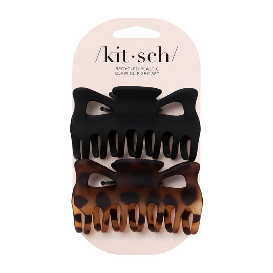 Kitsch Large Eco-Friendly Claw Clips - Black & Tort