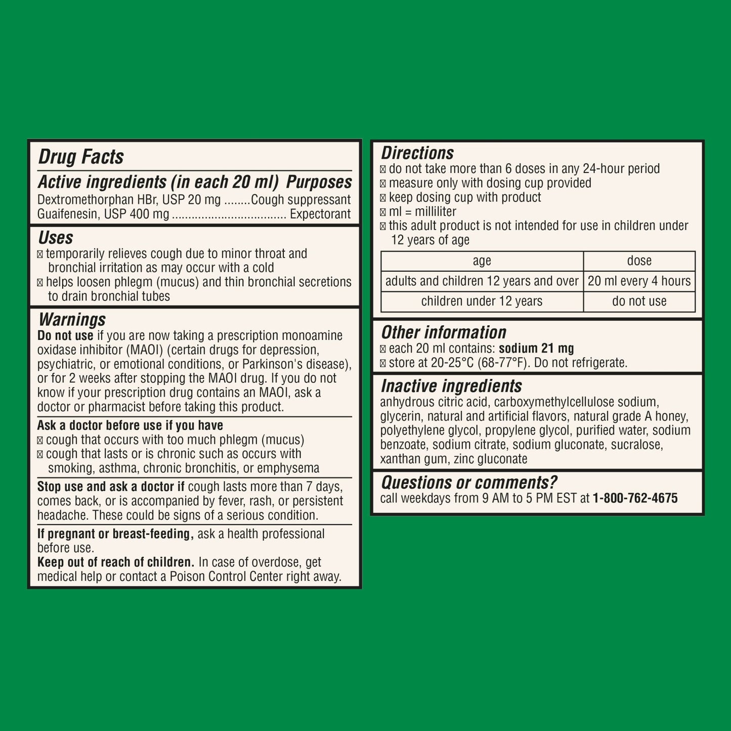 Robitussin Honey DM Max Cough + Chest Congestion