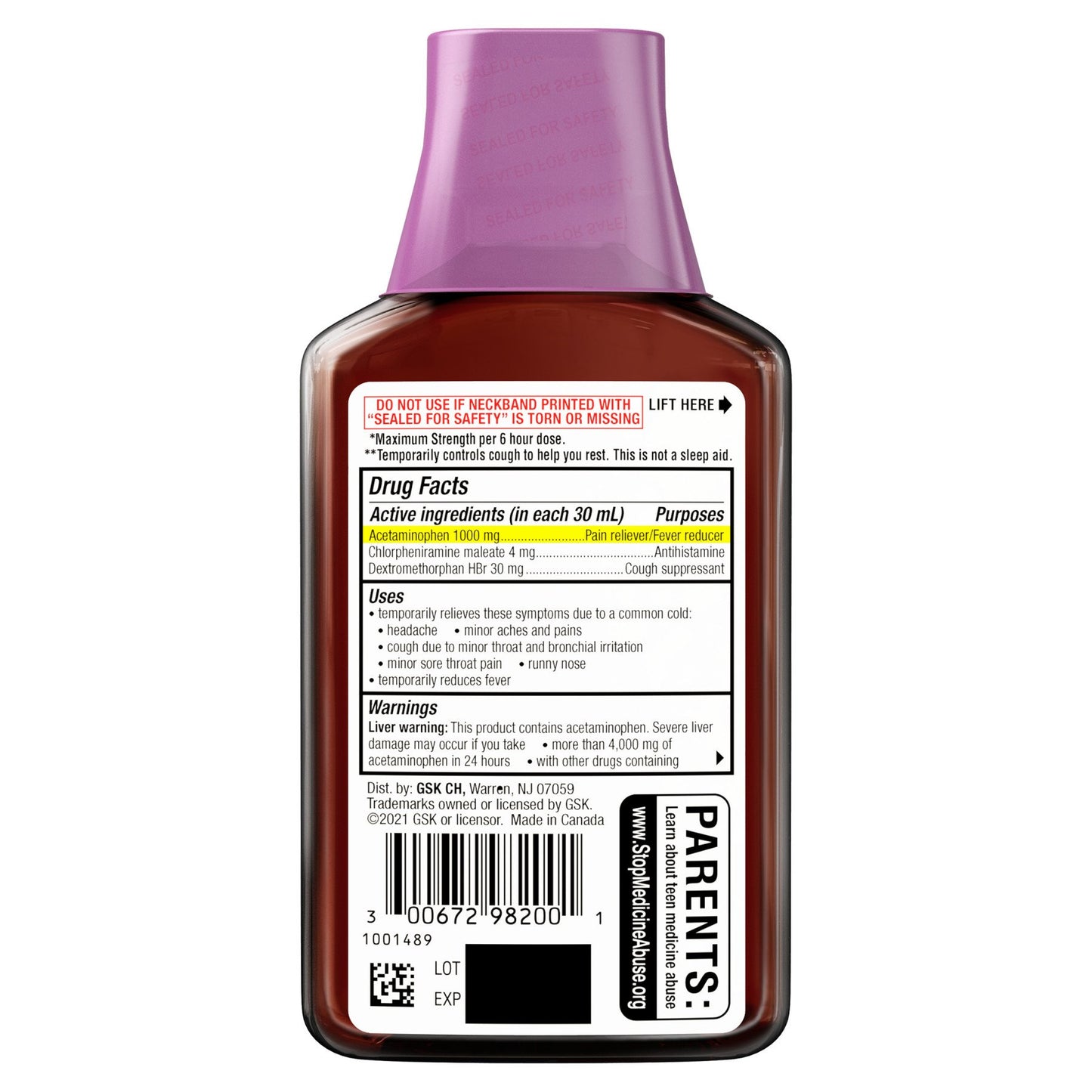 Theraflu Max Strength Nighttime Flu Medicine for Flu Symptom Relief with Acetaminophen, Dextromethorphan HBr and Chlorpheniramine Maleate, Honey and Elderberry Flavored