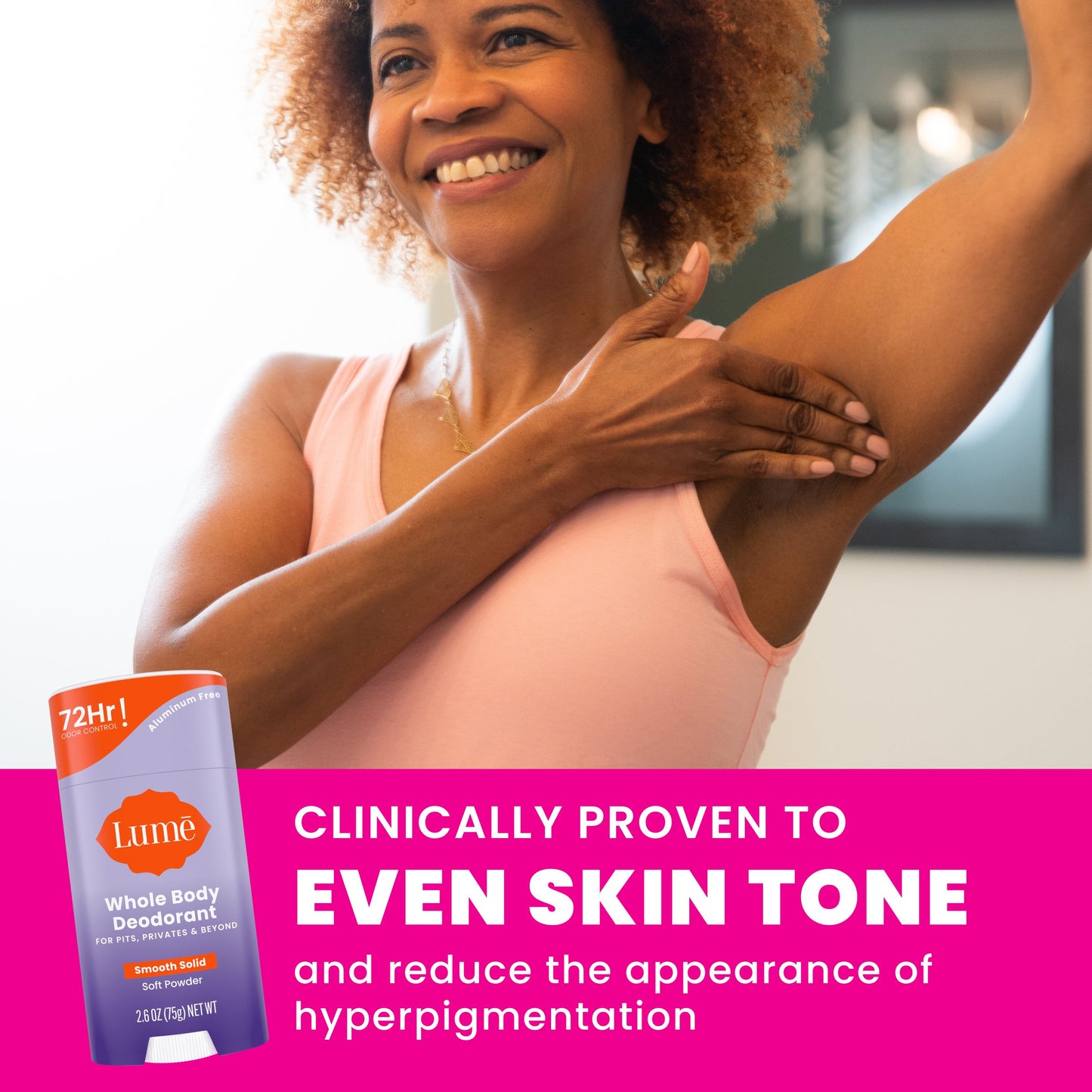 Lume Whole Body Women's Deodorant - Smooth Solid Stick - Aluminum Free - Soft Powder Scent
