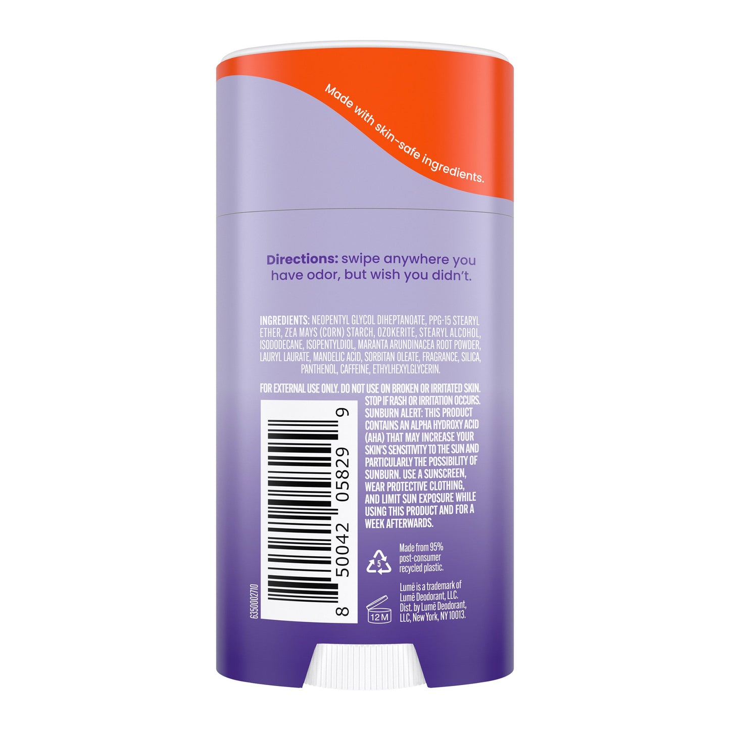 Lume Whole Body Women's Deodorant - Smooth Solid Stick - Aluminum Free - Soft Powder Scent