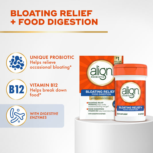 Align Probiotic Capsules, Bloating Relief + Food Digestion, Probiotics for Digestive Health & Metabolism