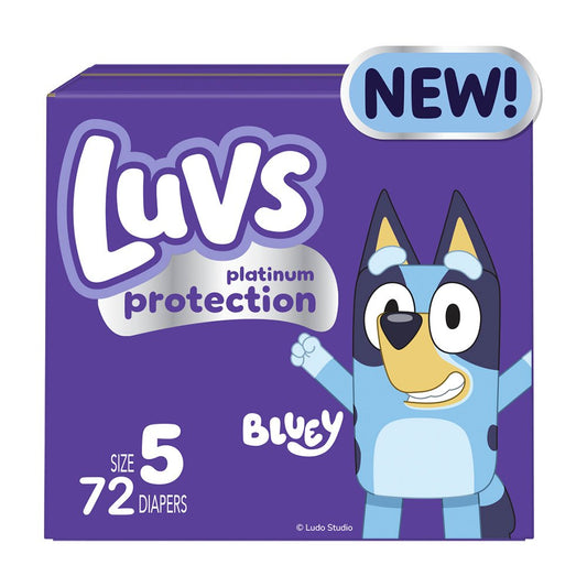 Luvs Bluey Platinum Protection Baby Diapers - Size 5