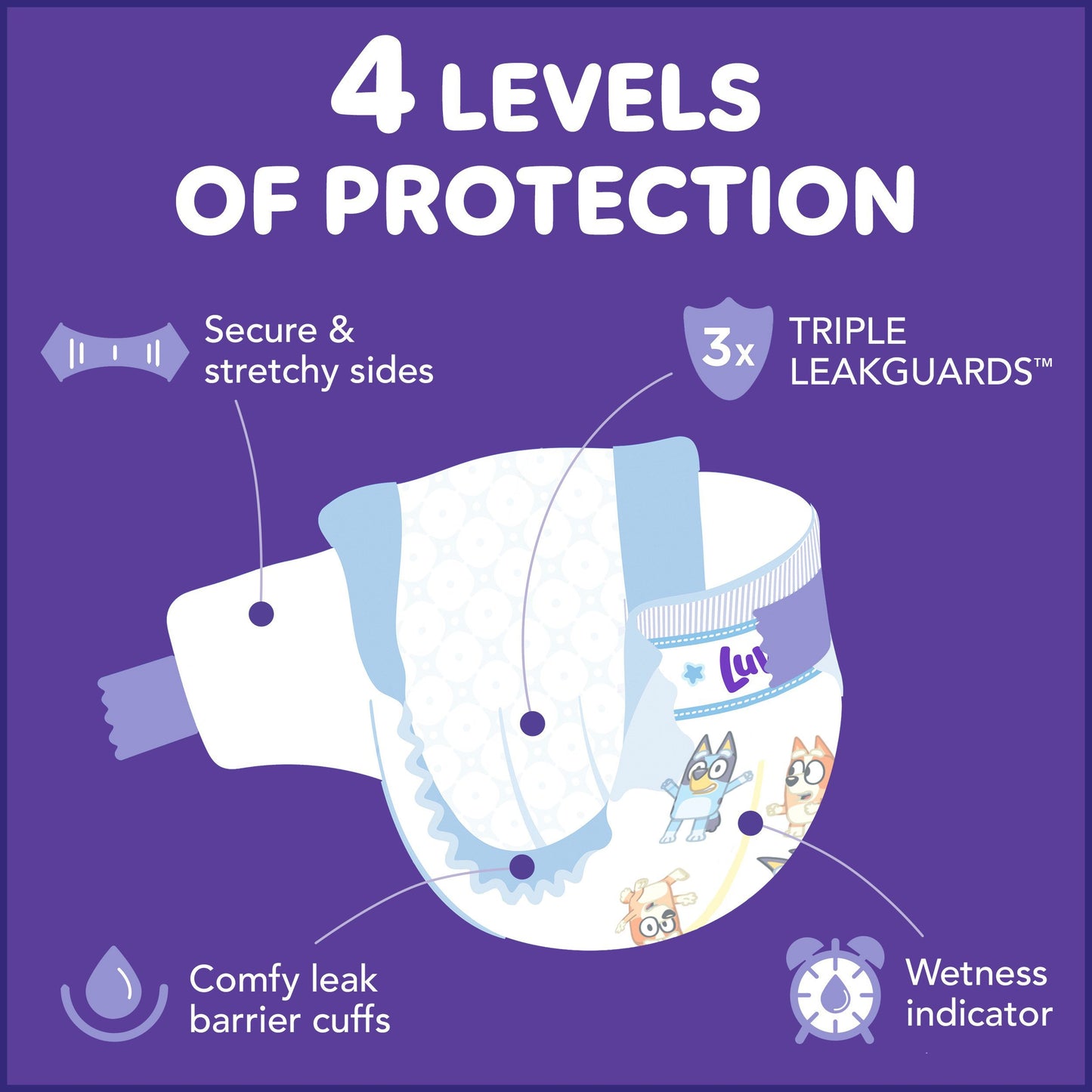 Luvs Bluey Platinum Protection Baby Diapers -  Size 3