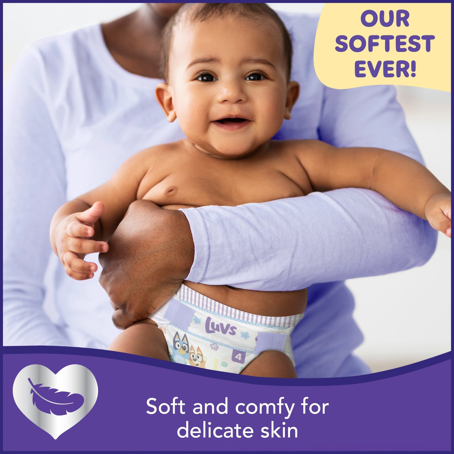 Luvs Bluey Platinum Protection Baby Diapers - Size 4
