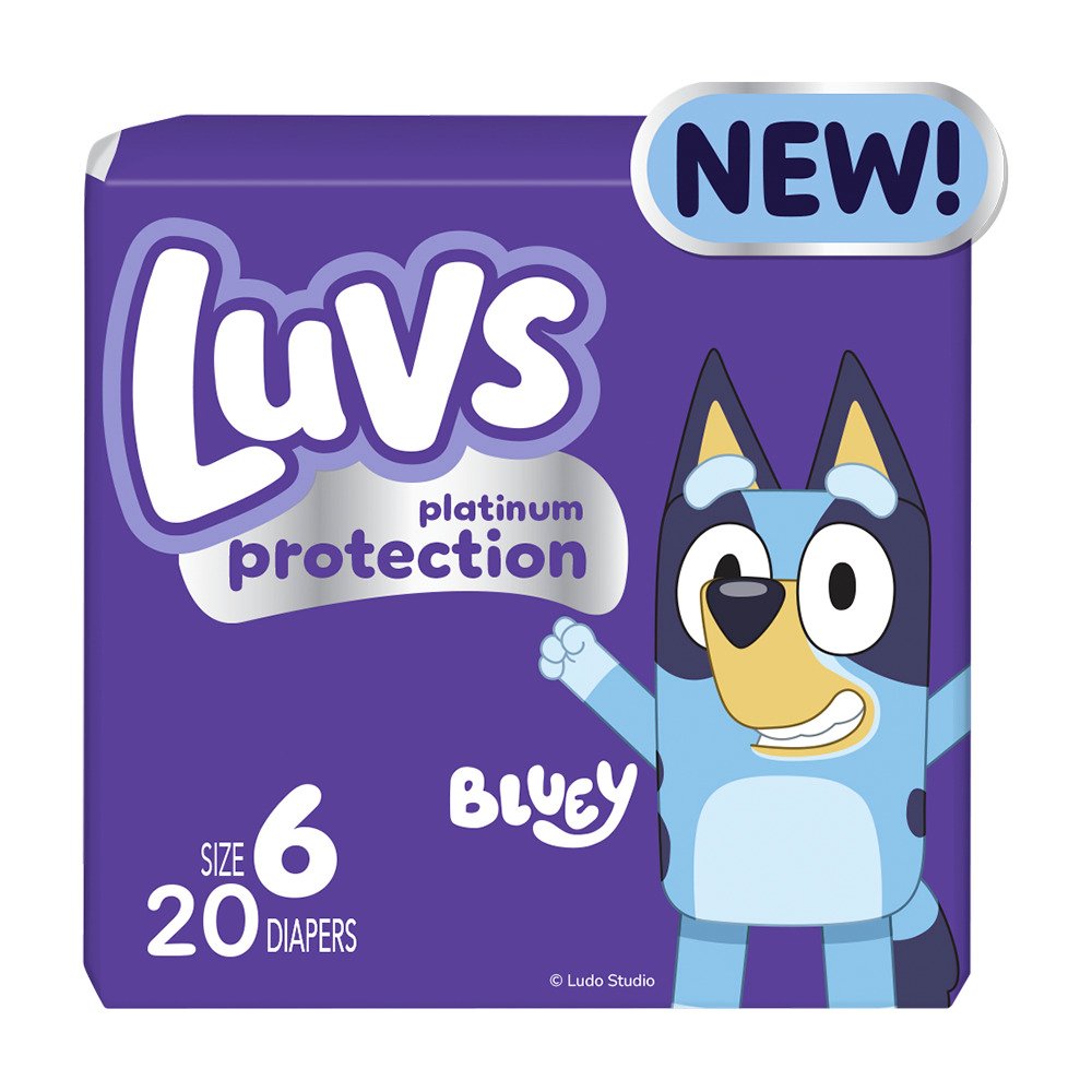 Luvs Bluey Platinum Protection Baby Diapers - Size 6
