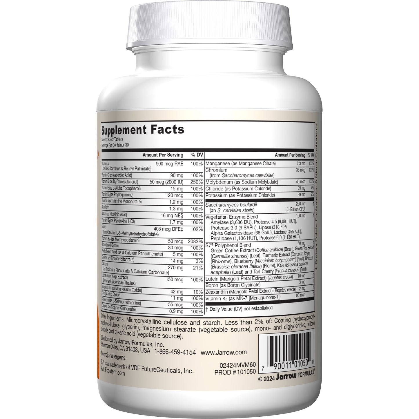 Jarrow Formulas Men's Multi+ High Potency Multivitamin Tablets