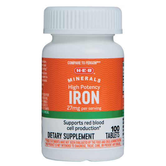 H-E-B Minerals High Potency Iron - 27 mg