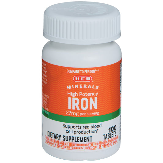 H-E-B Minerals High Potency Iron - 27 mg