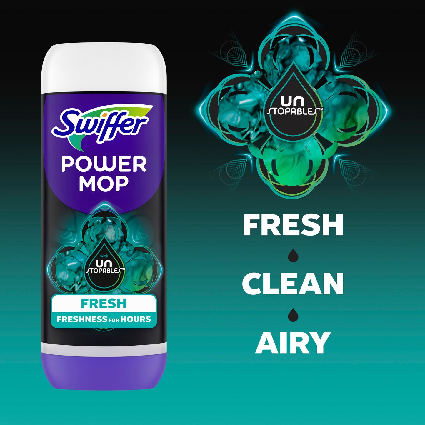 Swiffer PowerMop Floor Cleaning Solution - Unstopables Fresh Scent