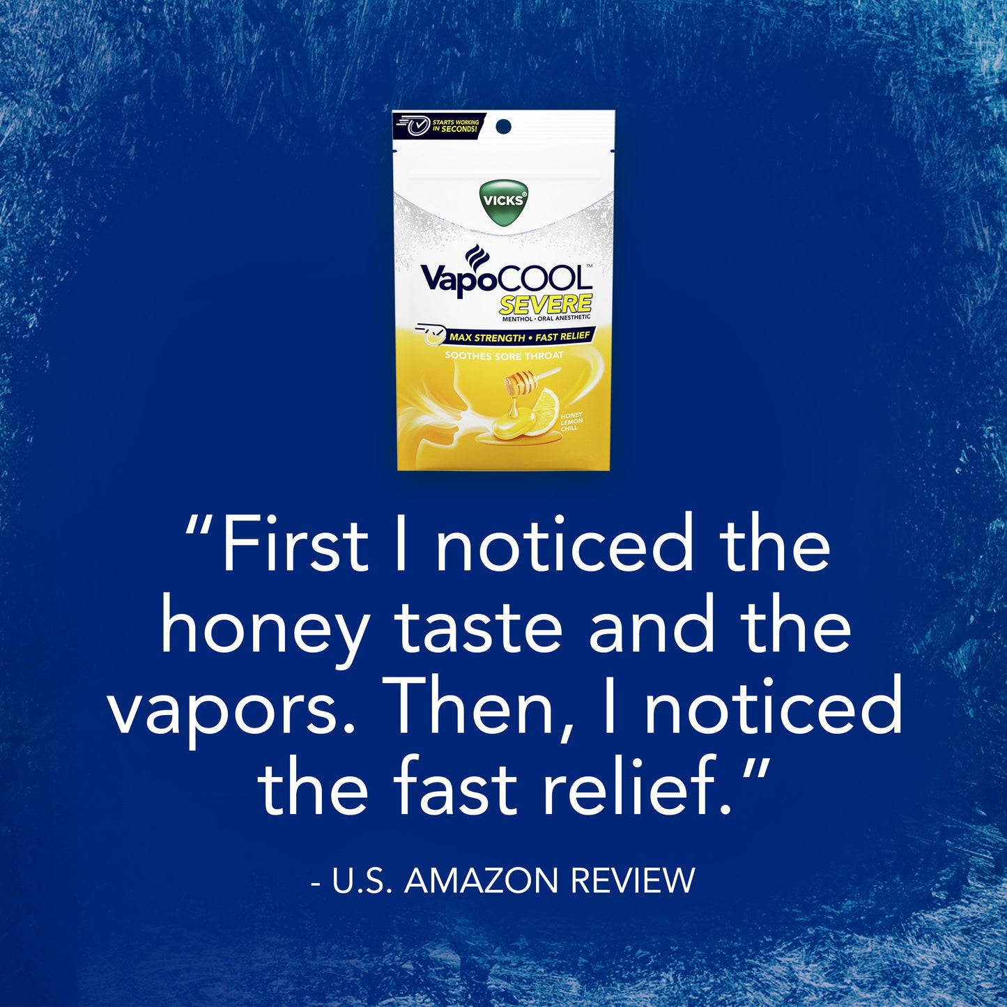 Vicks VapoCOOL SEVERE Max Strength Menthol Sore Throat Lozenge, Honey Lemon Flavor