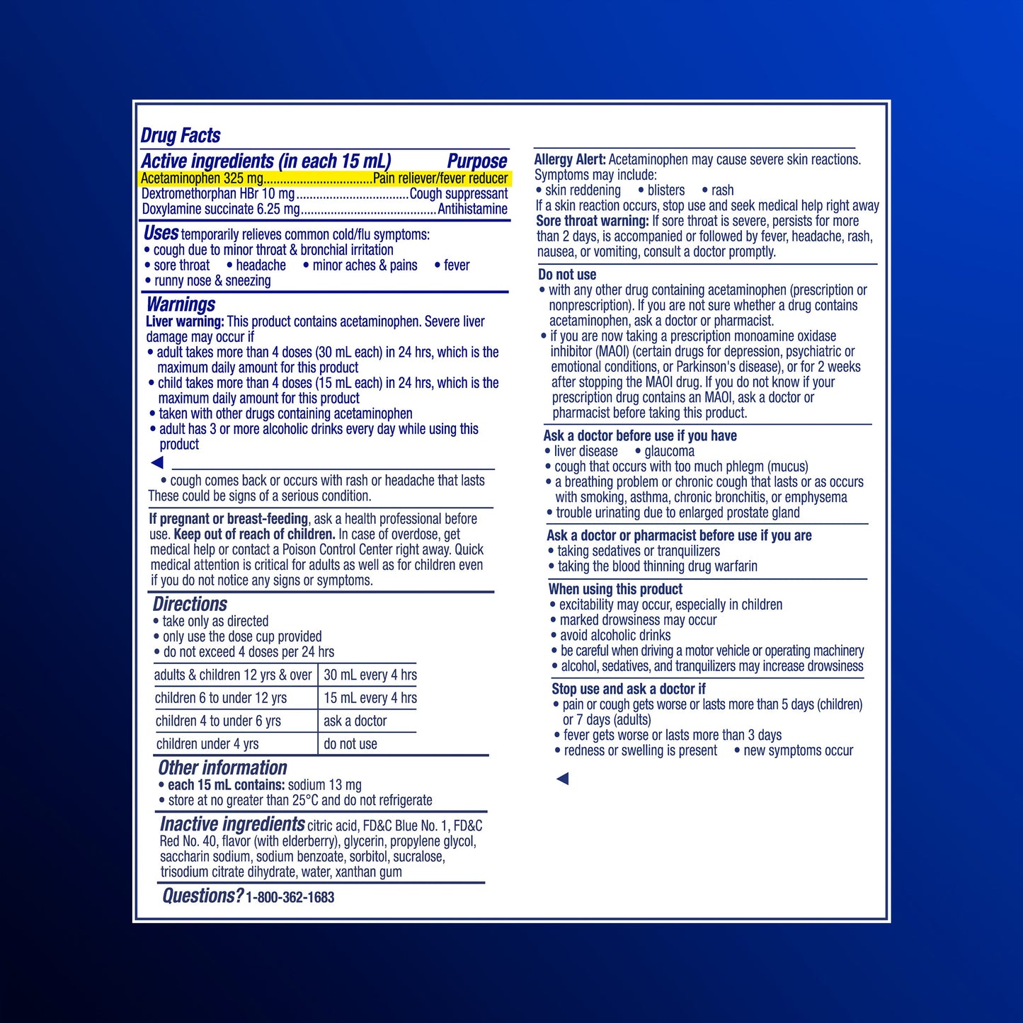Vicks NyQuil Cold & Flu Relief Liquid Over-the-Counter Medicine, Powerful Multi-Symptom Nighttime Relief, Elderberry Flavor