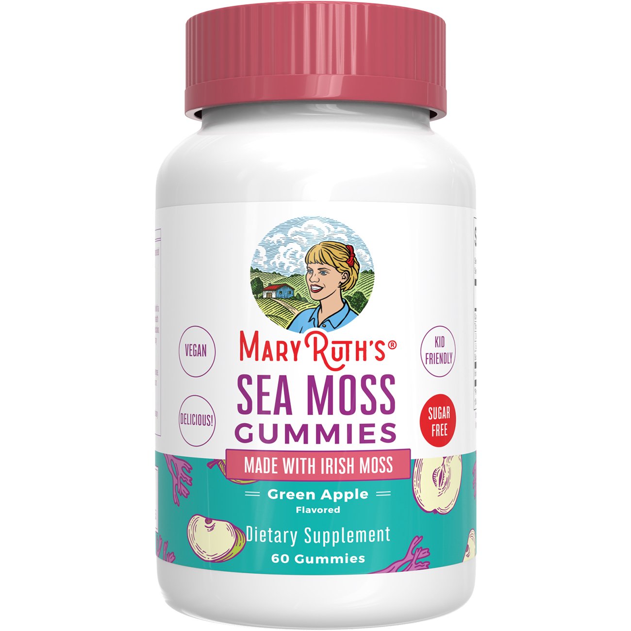Mary Ruth's Sugar Free Sea Moss Gummies - Green Apple