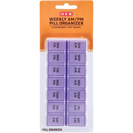 H-E-B Weekly AM & PM Pill Organizer