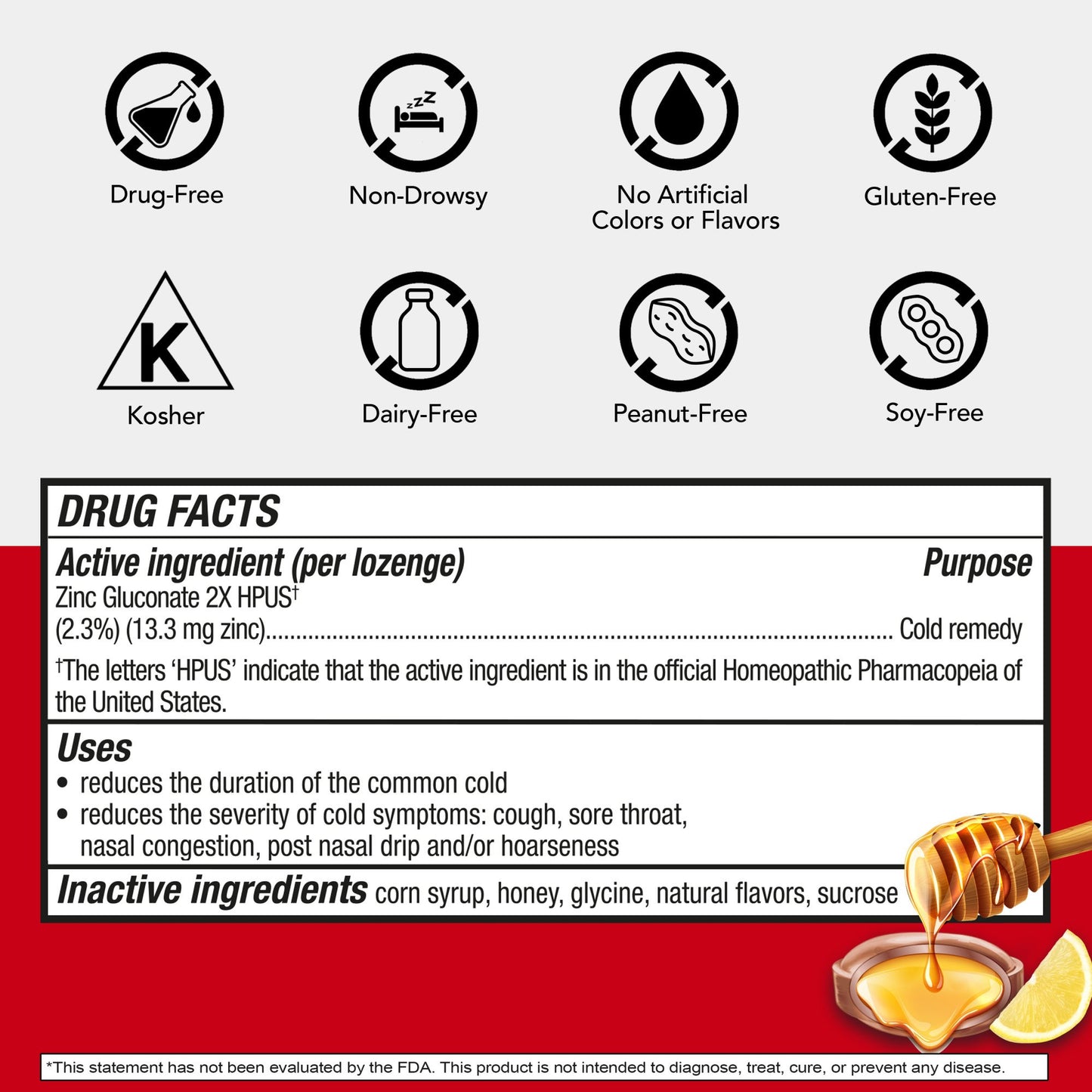Cold-EEZE Cold Remedy Zinc Soft-Center Lozenges - Honey Lemon