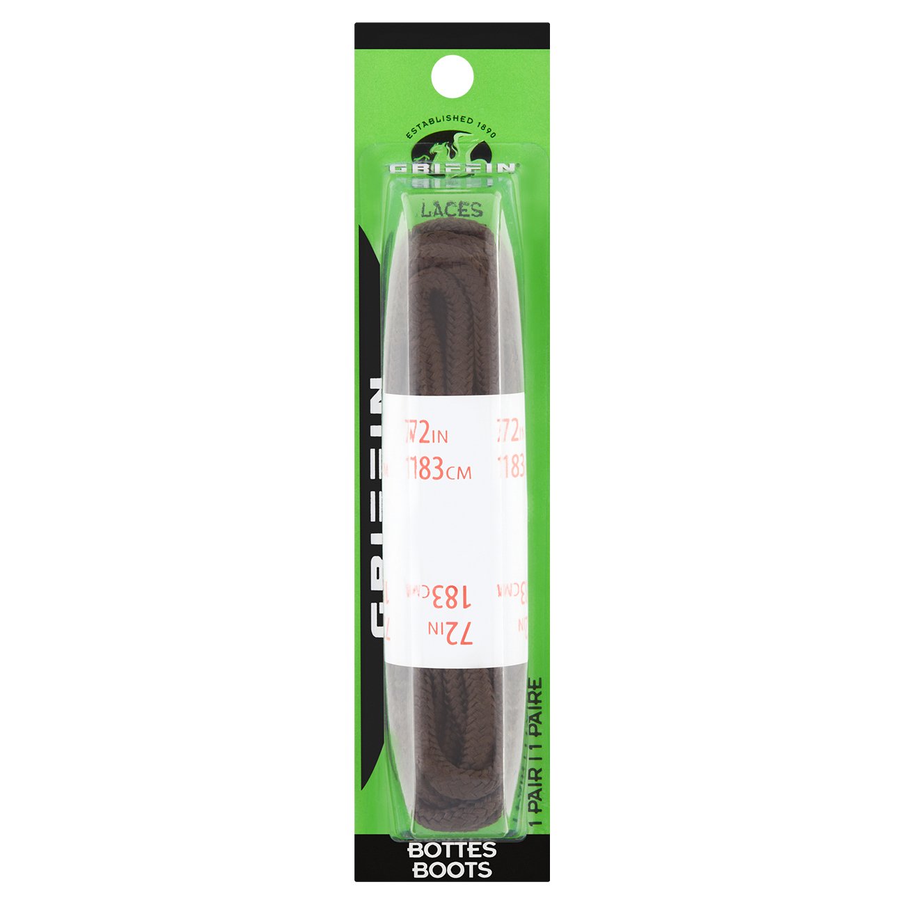 Griffin Nylon Boot Shoe Laces - Brown
