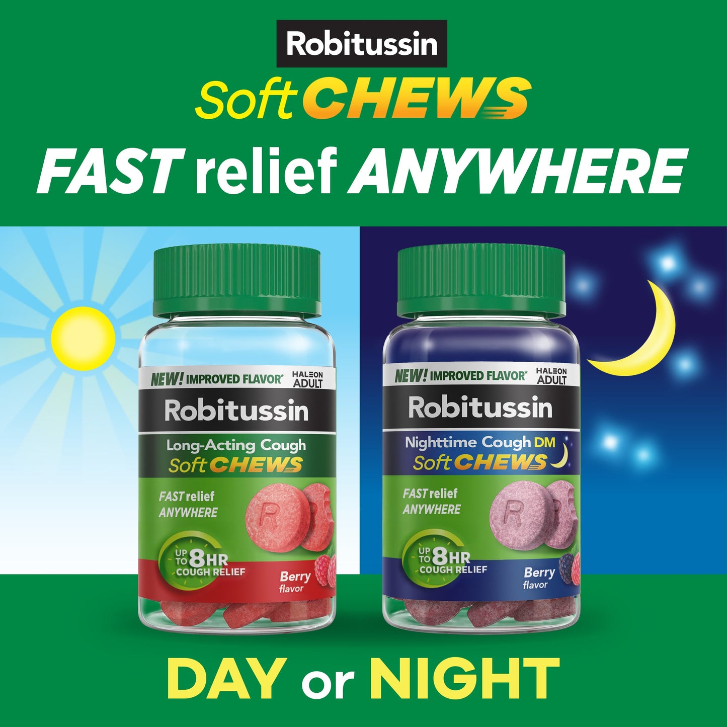Robitussin Soft Chews, Nighttime Cough DM, Adult Formula, Berry Flavor