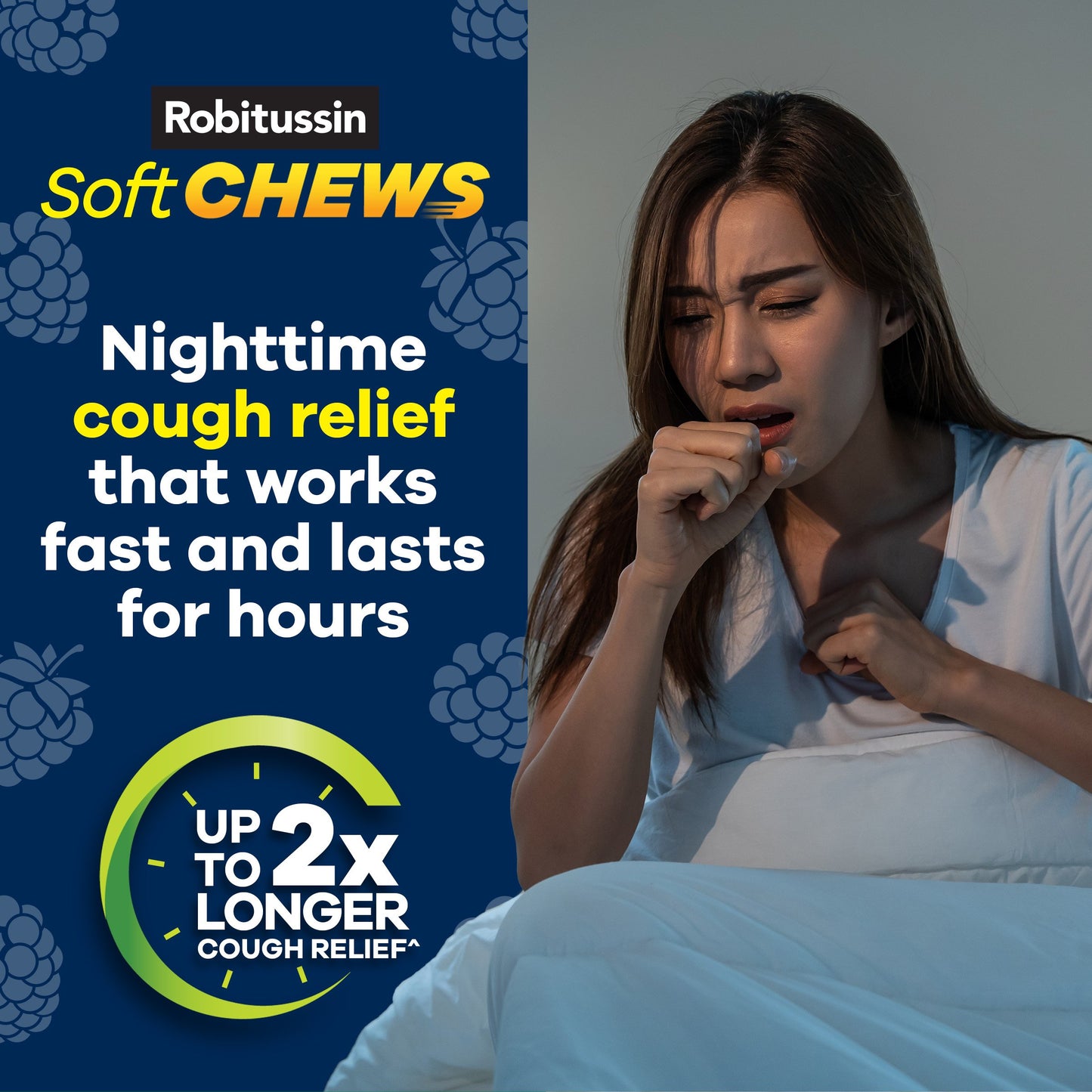 Robitussin Soft Chews, Nighttime Cough DM, Adult Formula, Berry Flavor