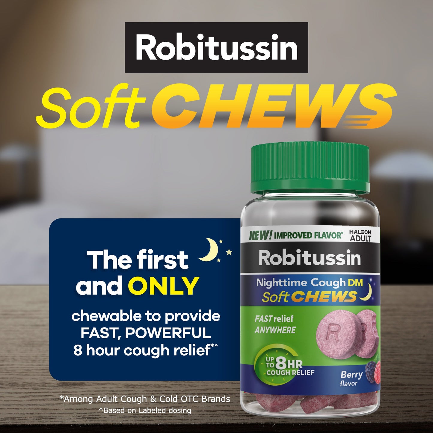 Robitussin Soft Chews, Nighttime Cough DM, Adult Formula, Berry Flavor