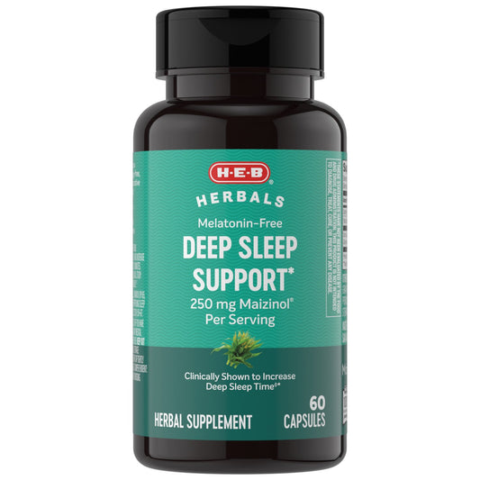H-E-B Herbals Melatonin Free Deep Sleep Support Capsules