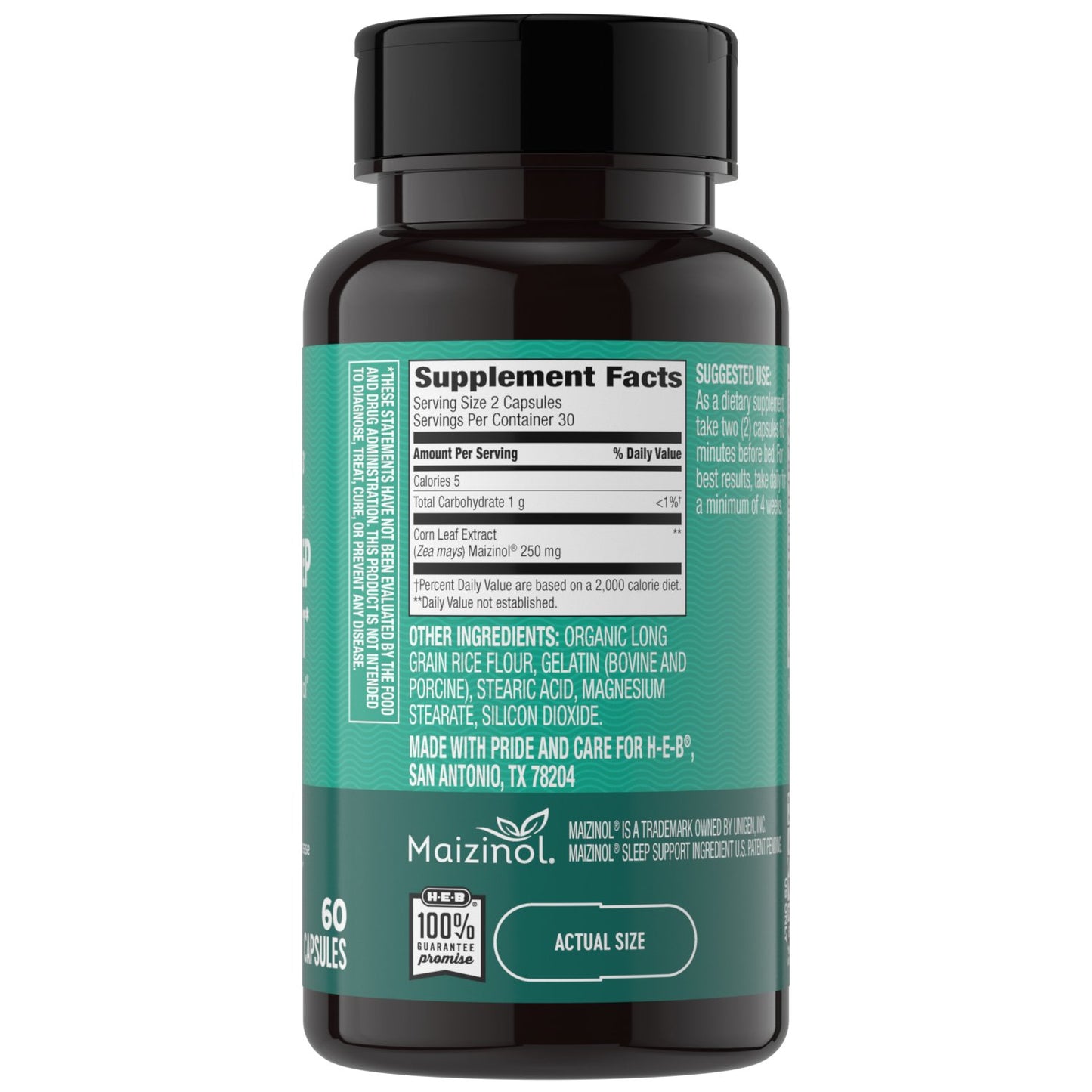 H-E-B Herbals Melatonin Free Deep Sleep Support Capsules