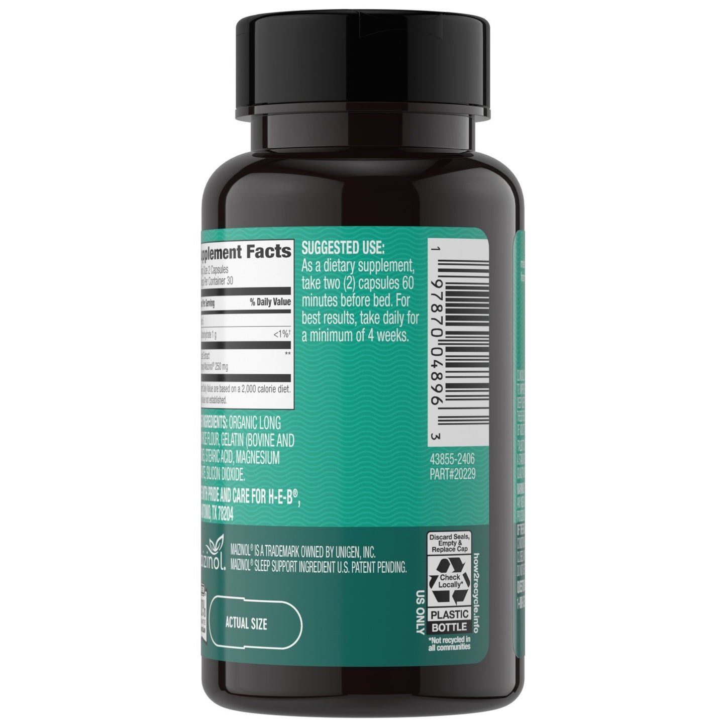 H-E-B Herbals Melatonin Free Deep Sleep Support Capsules