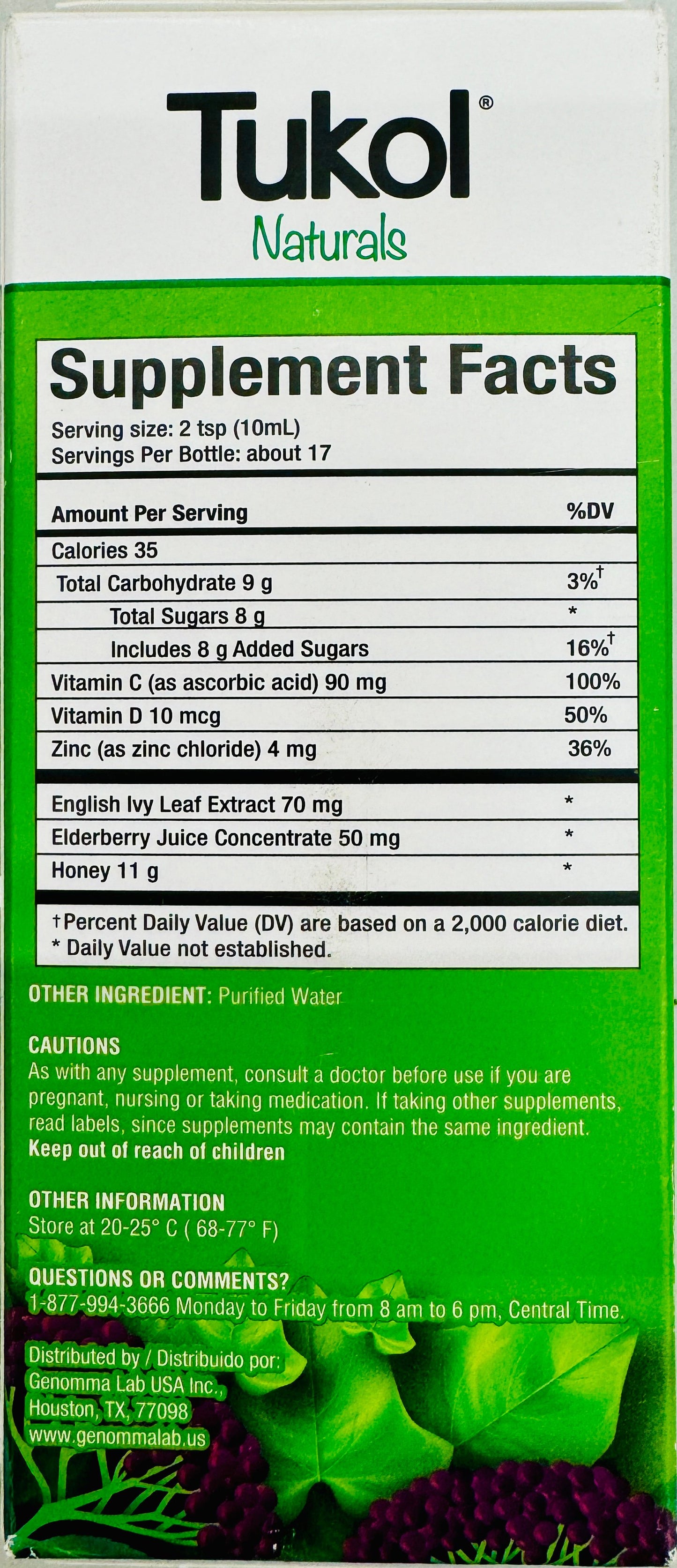 Tukol Naturals Cough Relief Liquid - Honey