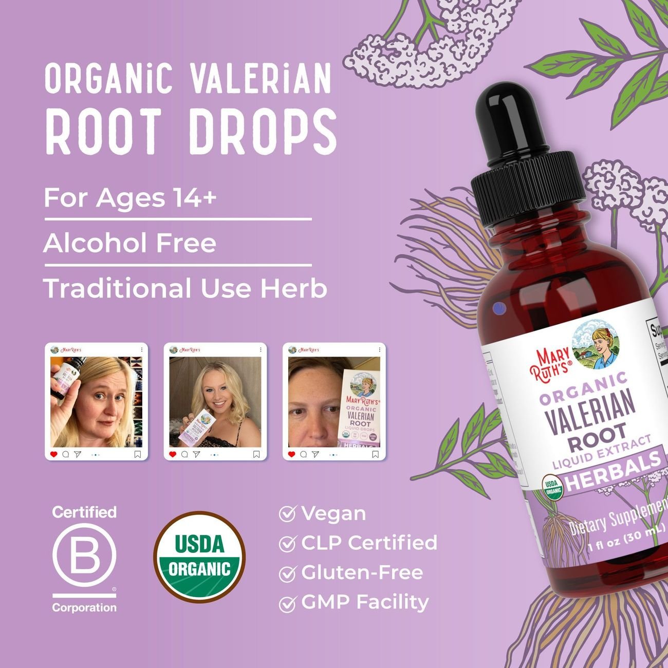 Mary Ruth's Organic Valerian Root Liquid Extract