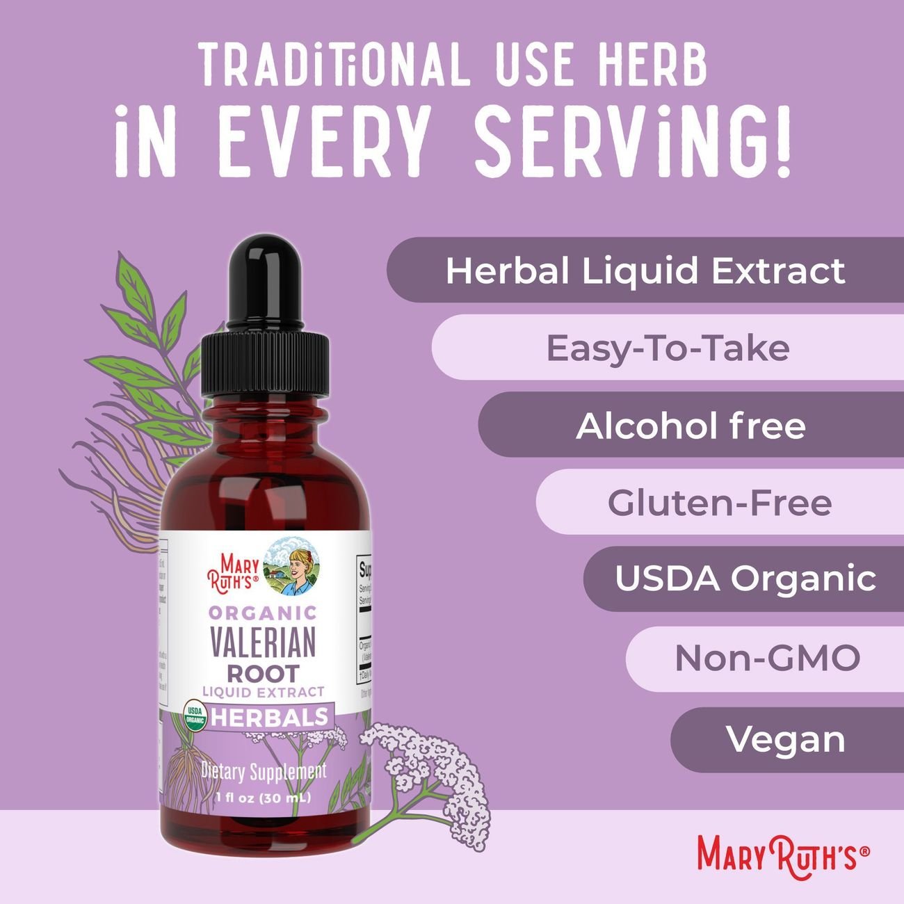 Mary Ruth's Organic Valerian Root Liquid Extract