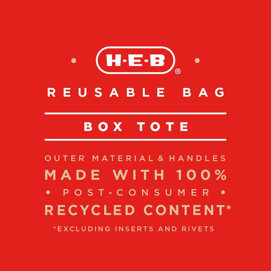 H-E-B Box Tote Reusable Shopping Bag