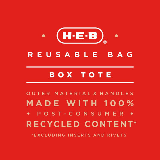 H-E-B Box Tote Reusable Shopping Bag