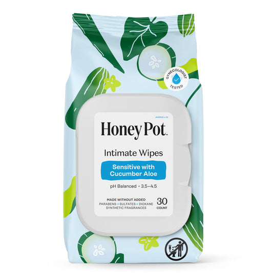 The Honey Pot Intimate Wipes - Sensitive with Cucumber Aloe