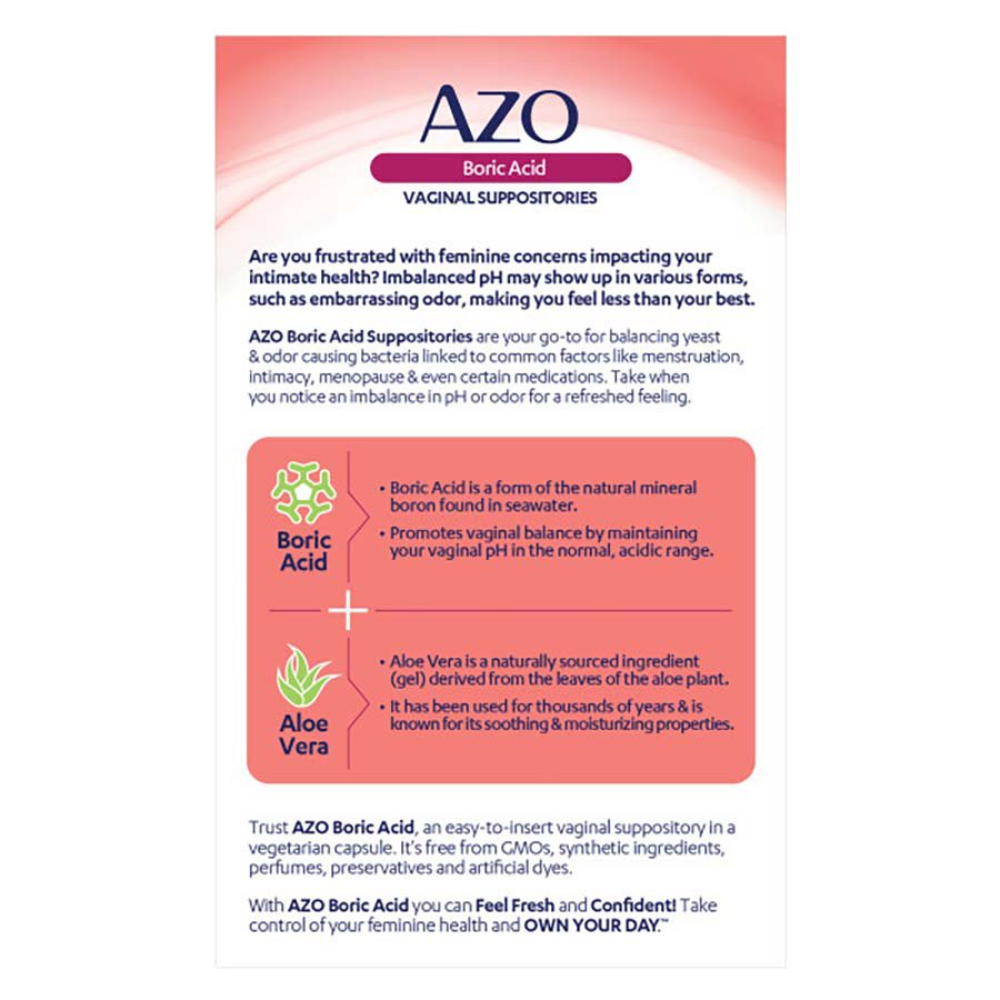 Azo Boric Acid Vaginal Suppositories