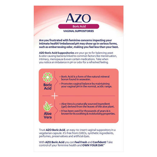 Azo Boric Acid Vaginal Suppositories