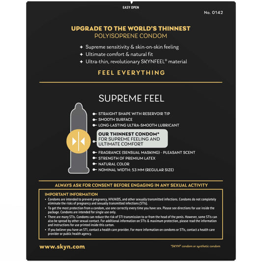 SKYN Supreme Feel Non-Latex Lubricated Condoms