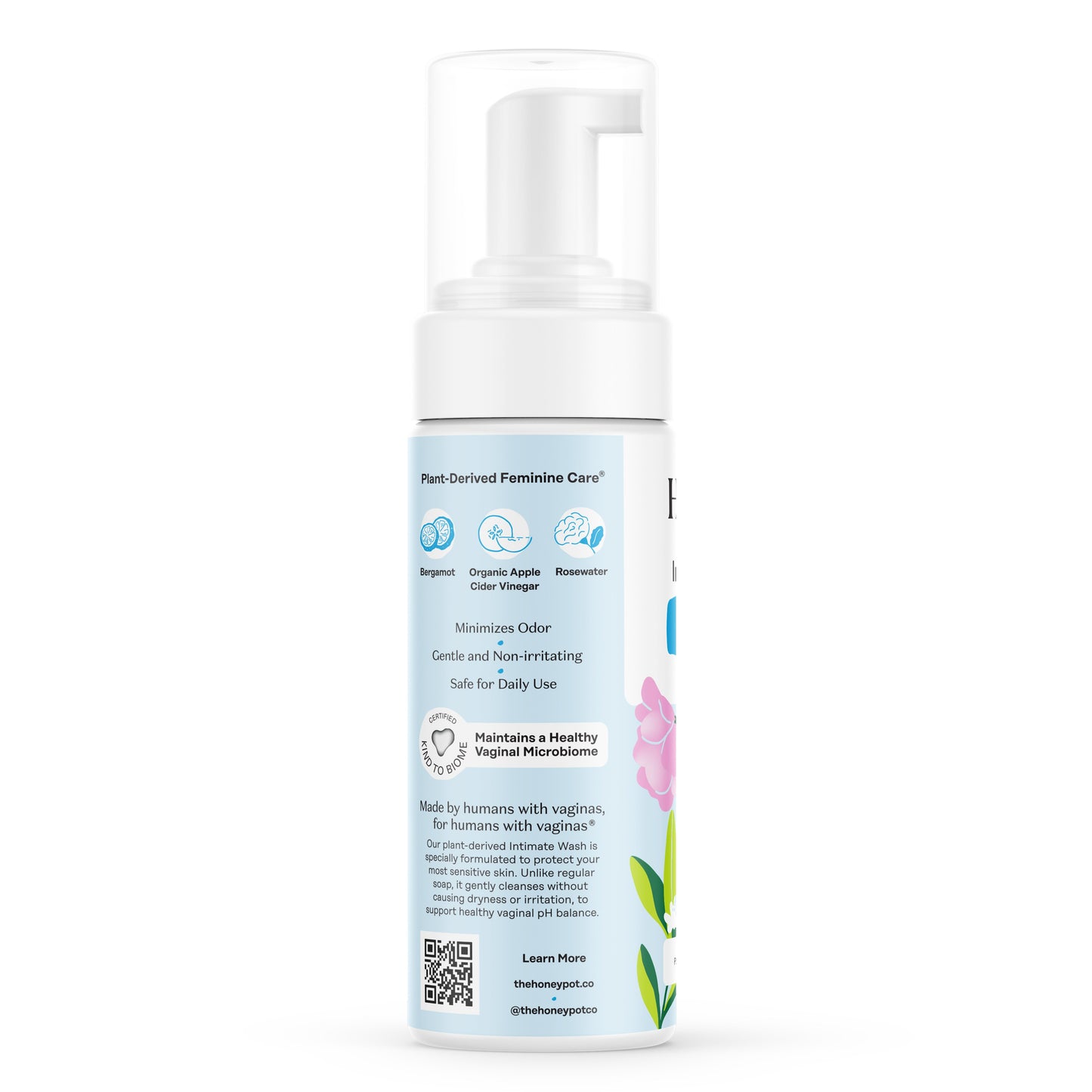 The Honey Pot Intimate Foaming Wash - Sensitive with Rosewater