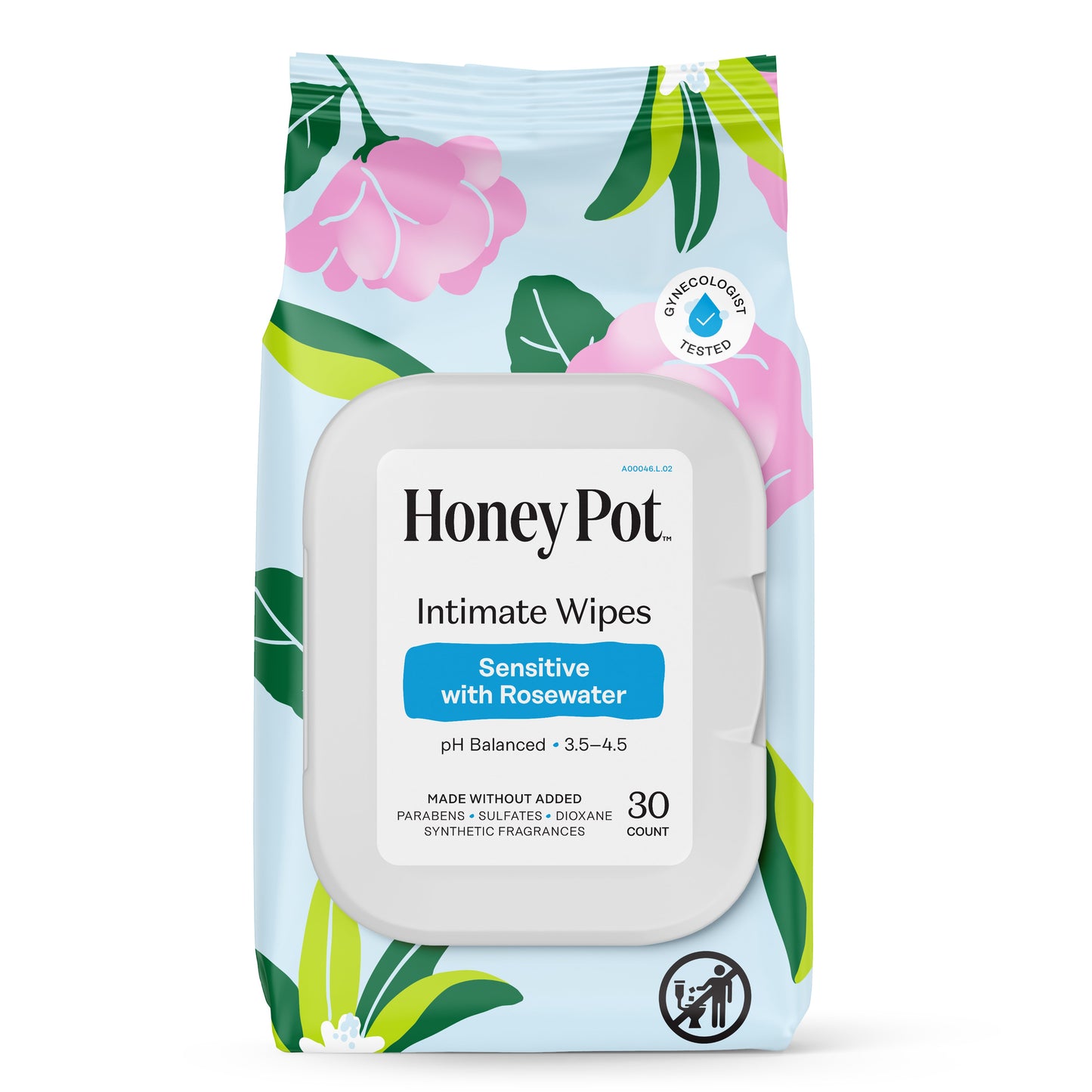 The Honey Pot Intimate Wipes - Sensitive with Rosewater