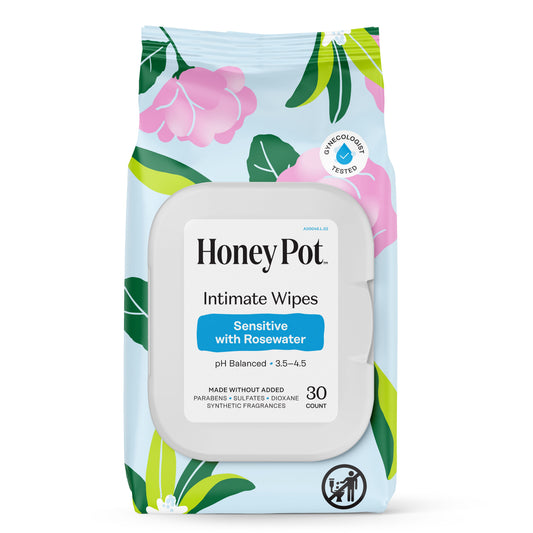 The Honey Pot Intimate Wipes - Sensitive with Rosewater