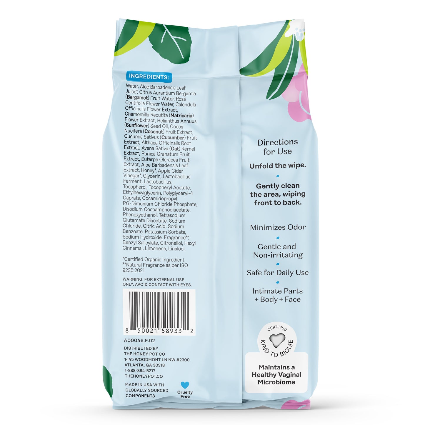 The Honey Pot Intimate Wipes - Sensitive with Rosewater