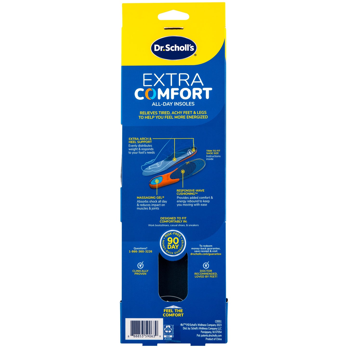 Dr. Scholl's Extra Comfort Gel All-Day Insoles - Men's 8-14