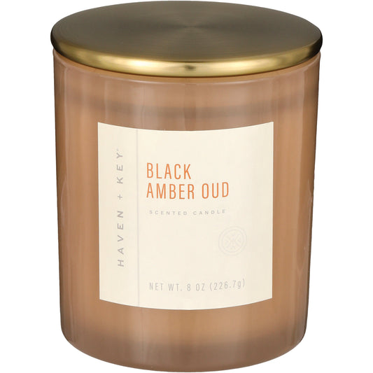 Haven + Key Black Amber Oud Scented Candle