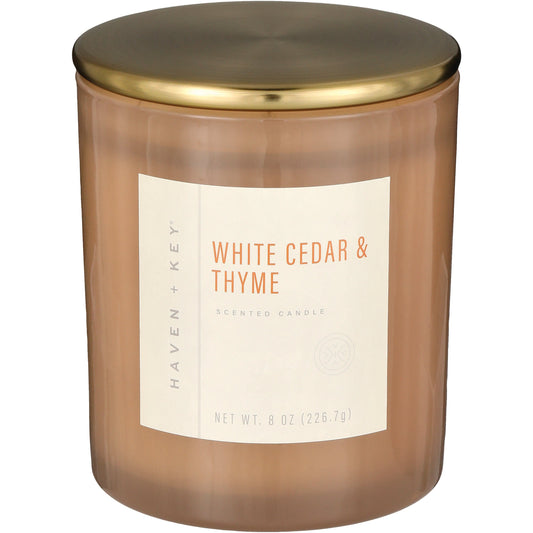 Haven + Key White Cedar & Thyme Scented Candle