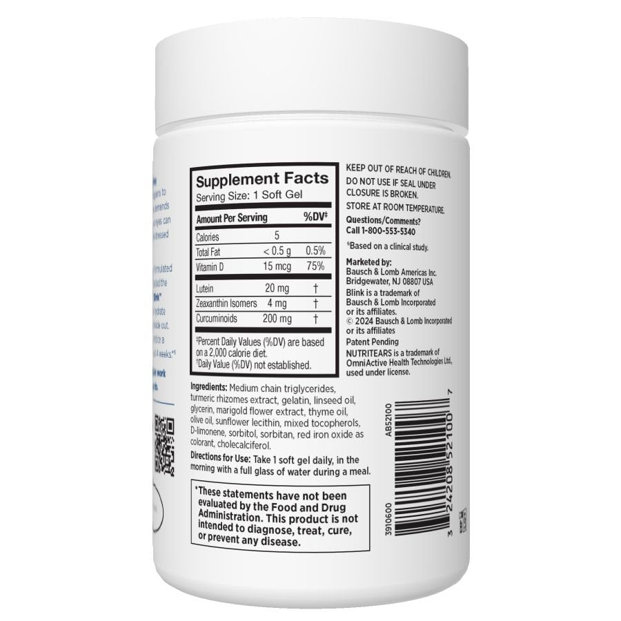 Bausch & Lomb Blink NutriTears Dry Eye Supplement Soft Gels