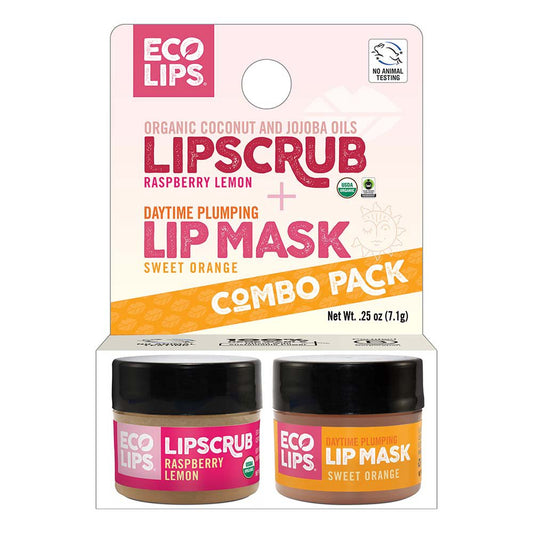 Eco Lips Organic Lipscrub + Lip Mask - Raspberry Lemon & Sweet Orange