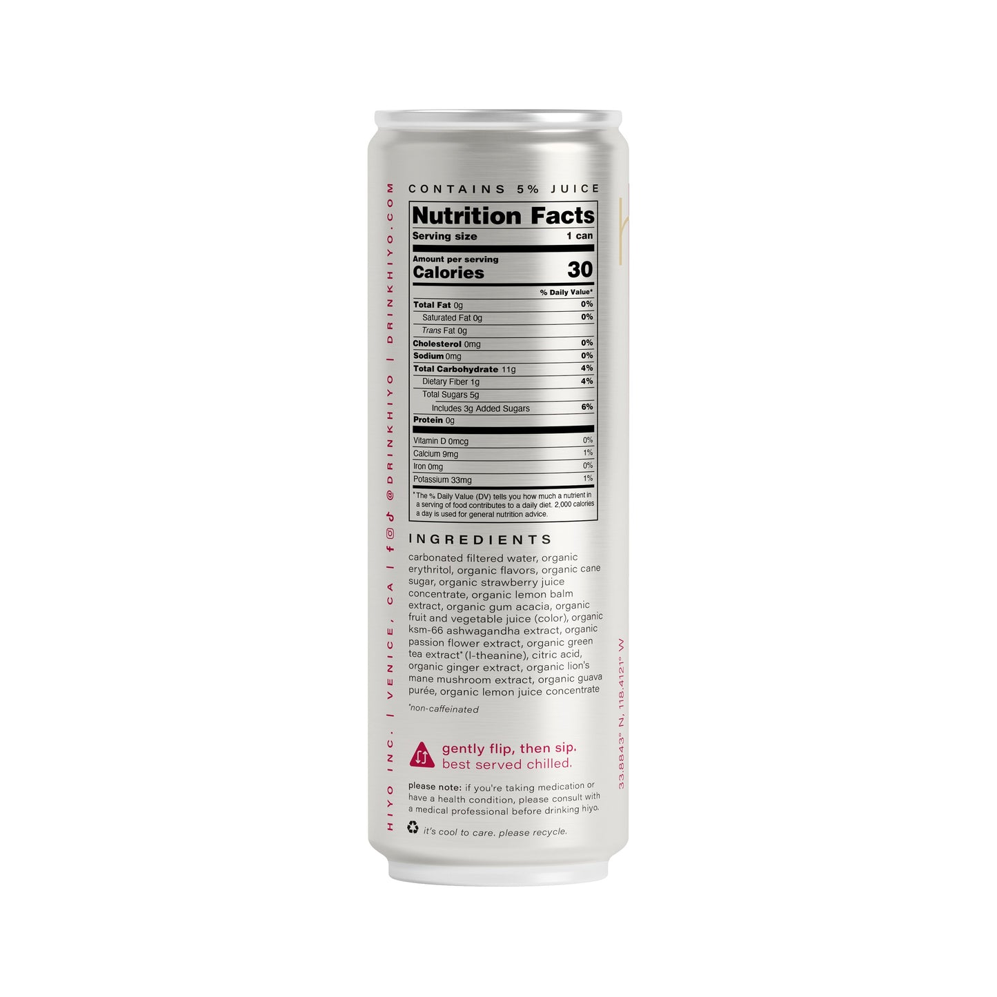 hiyo Organic Non-Alcoholic Social Tonic - Strawberry Guava