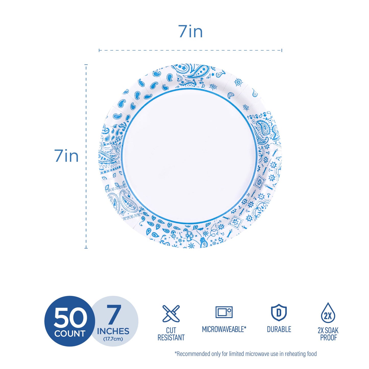 H-E-B Heavy Duty 7 in Dessert Paper Plates